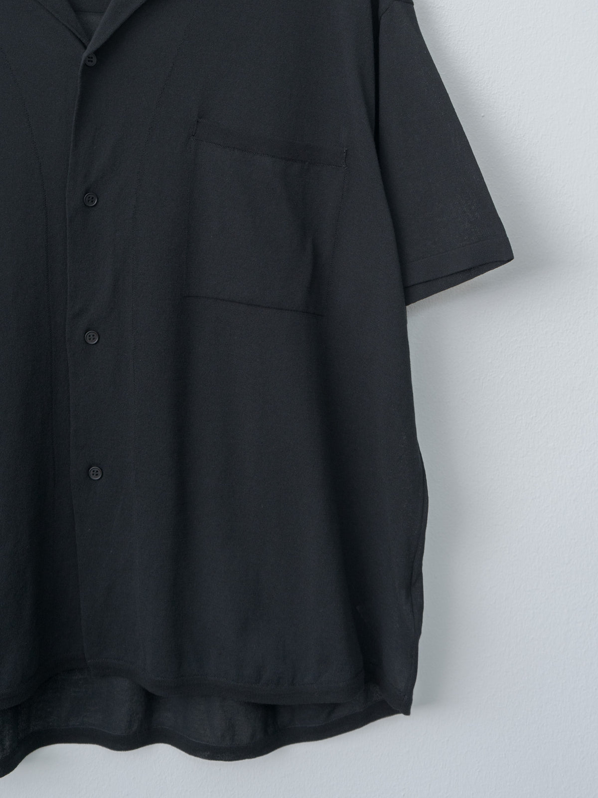 Namu Shop - Aton High Twist Cotton Knit Shirt - Black