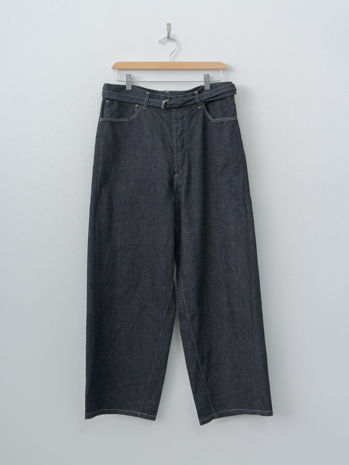 12.9oz Denim Bias Belted Pants - Indigo