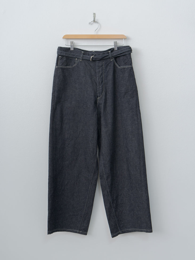 Namu Shop - Blurhms 12.9oz Denim Bias Belted Pants - Indigo