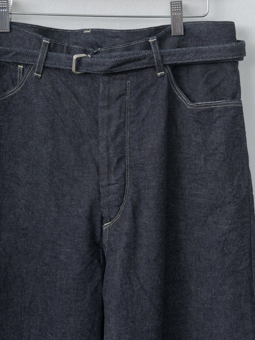 Namu Shop - Blurhms 12.9oz Denim Bias Belted Pants - Indigo