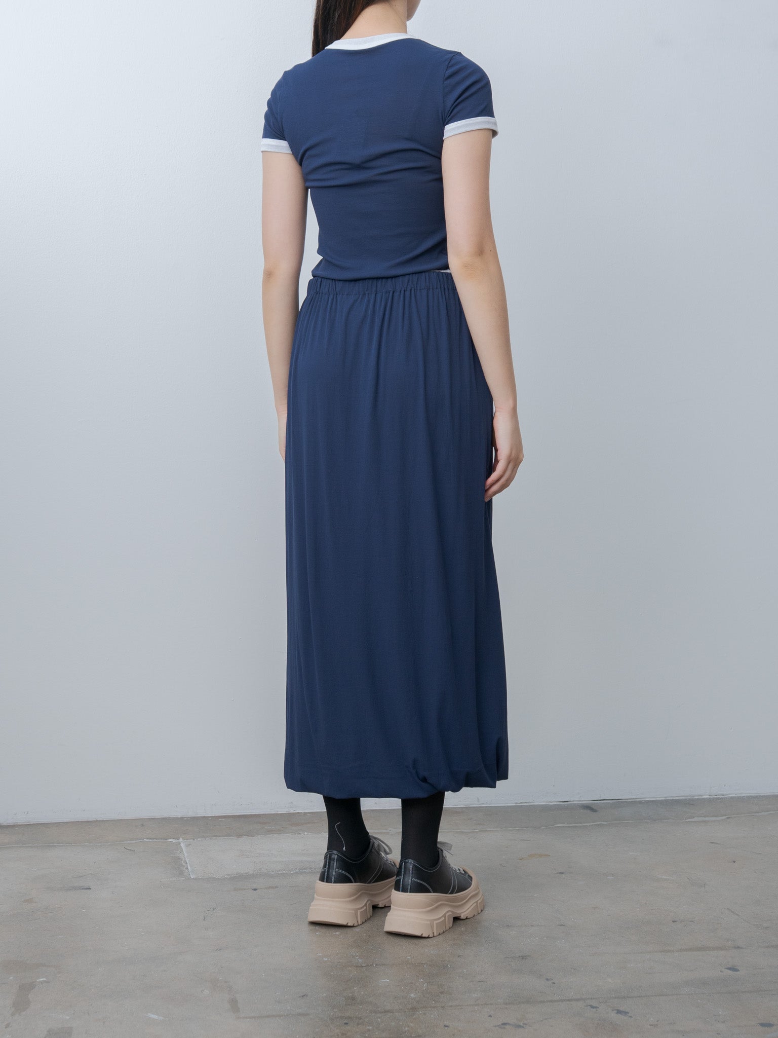 Namu Shop - Babaco Twisted Cotton Skirt - Navy