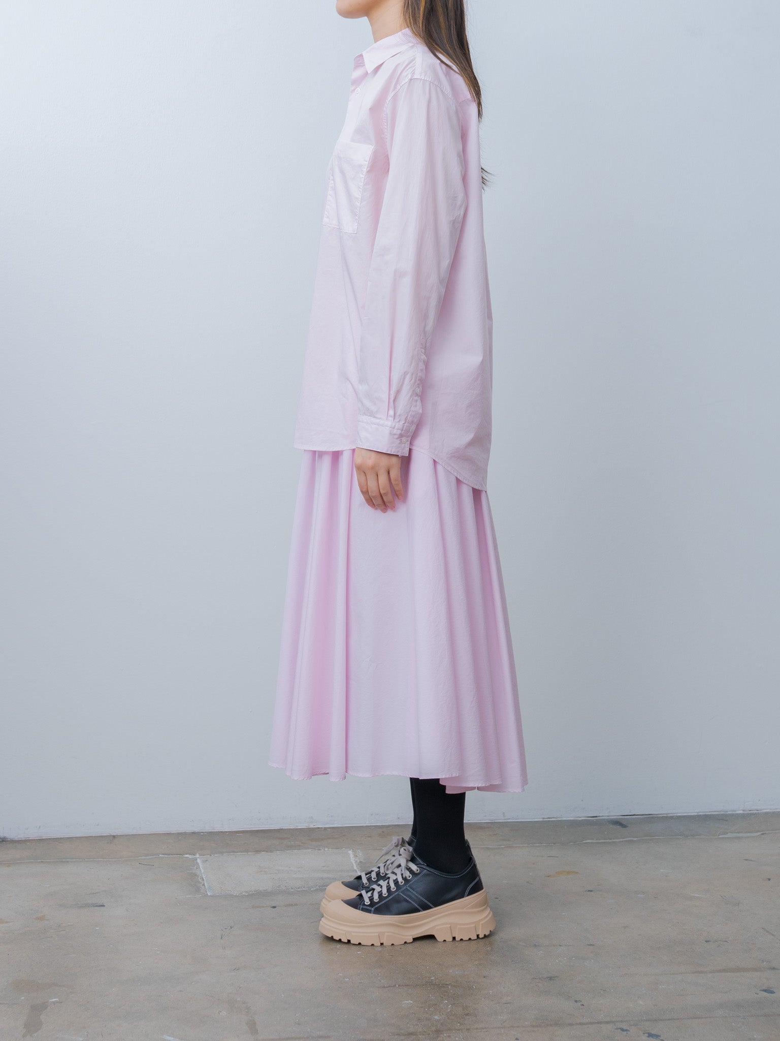 Namu Shop - Aton Natural Dyed Cotton Lawn Gathered Skirt - Pink