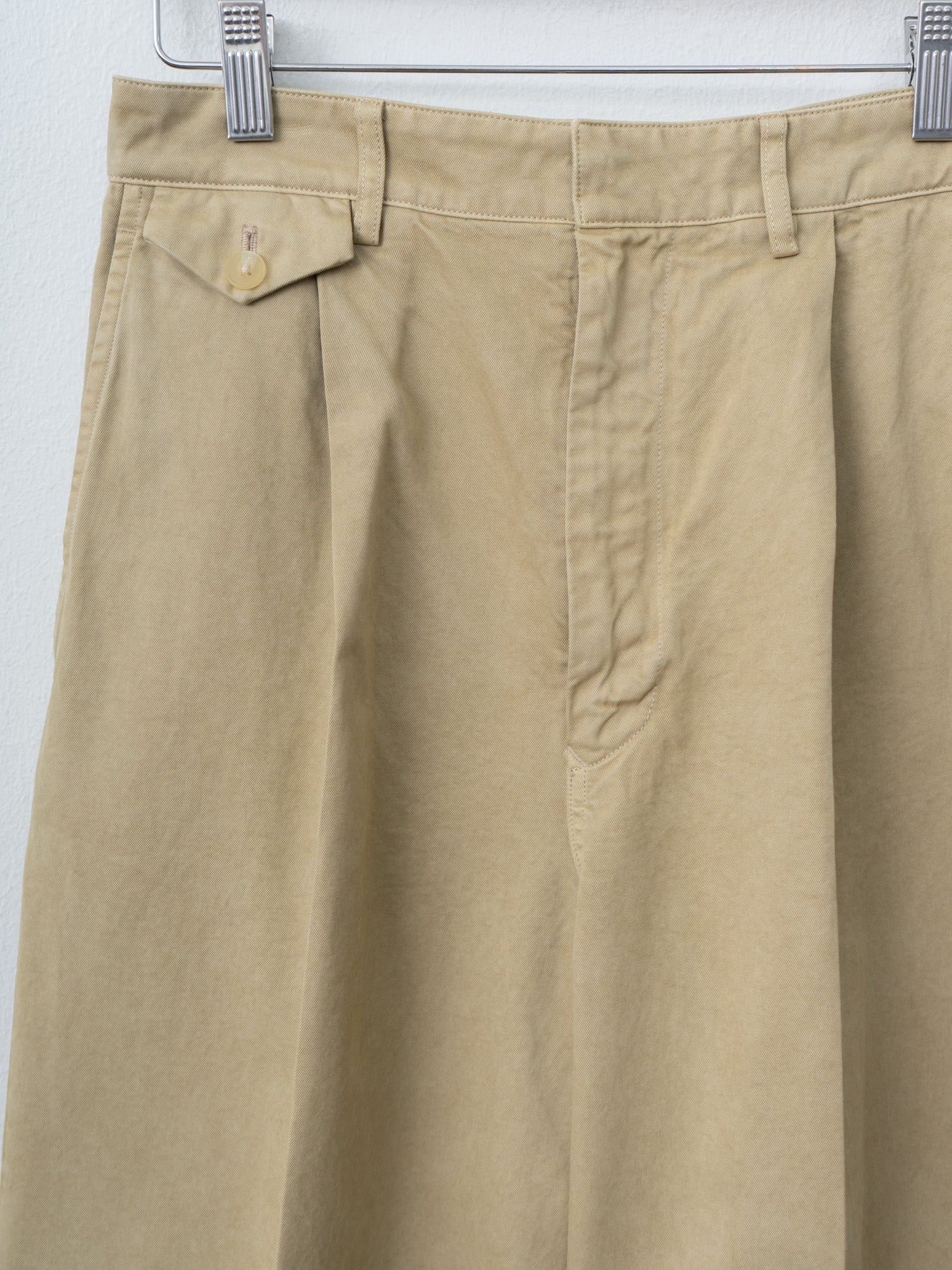 Garment-Dyed Finx Light Chino One-Tuck Wide Pants - Beige