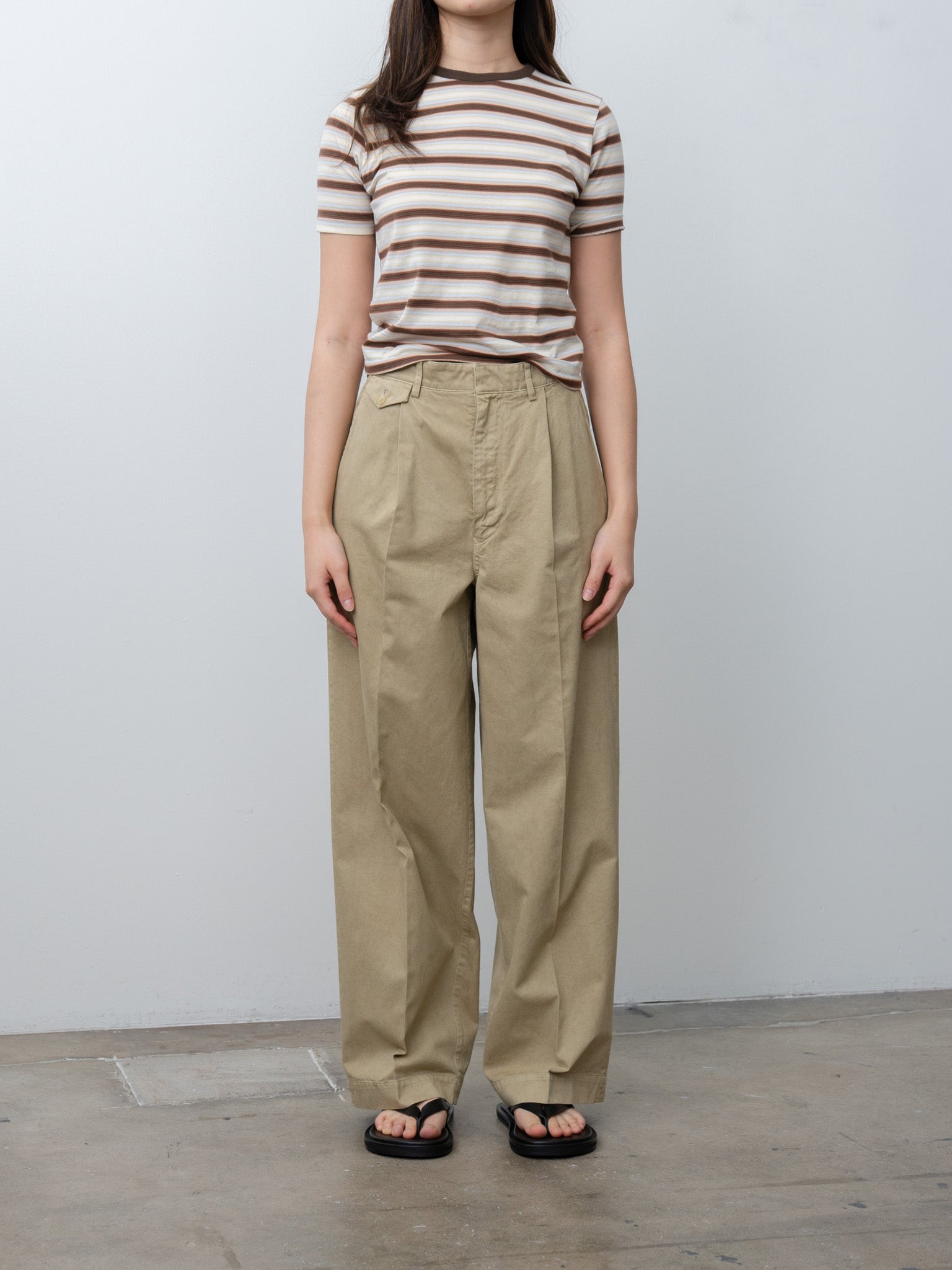 Garment-Dyed Finx Light Chino One-Tuck Wide Pants - Beige