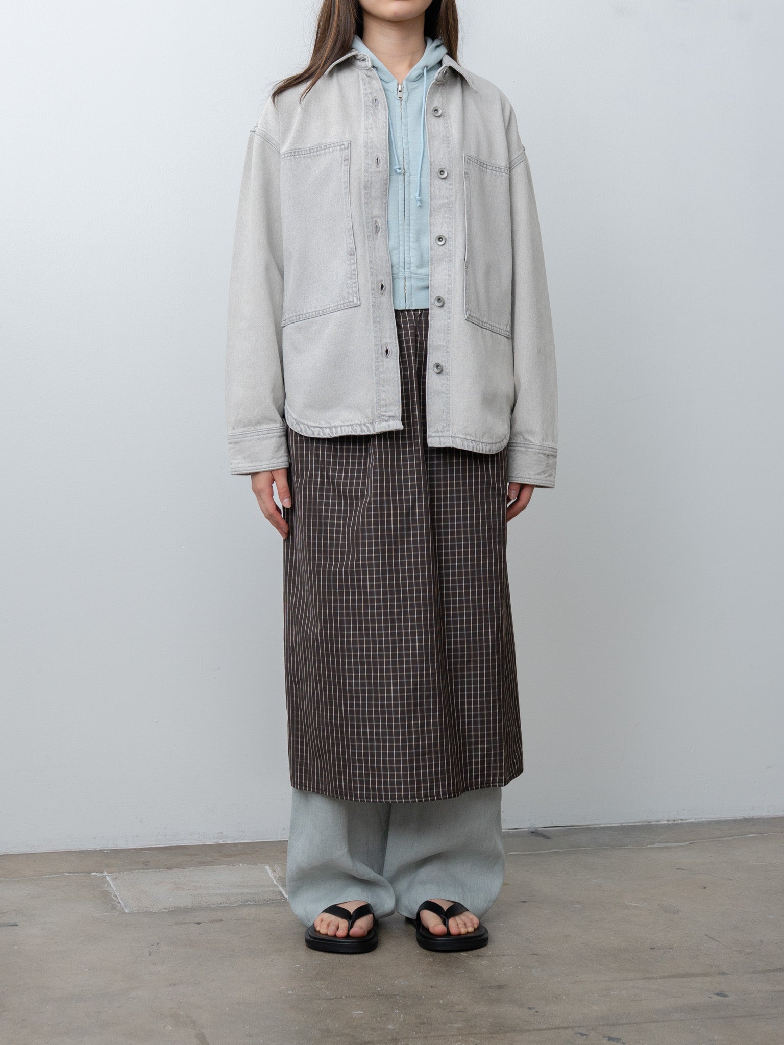 Namu Shop - Eleph Simple Skirt - Brown Check