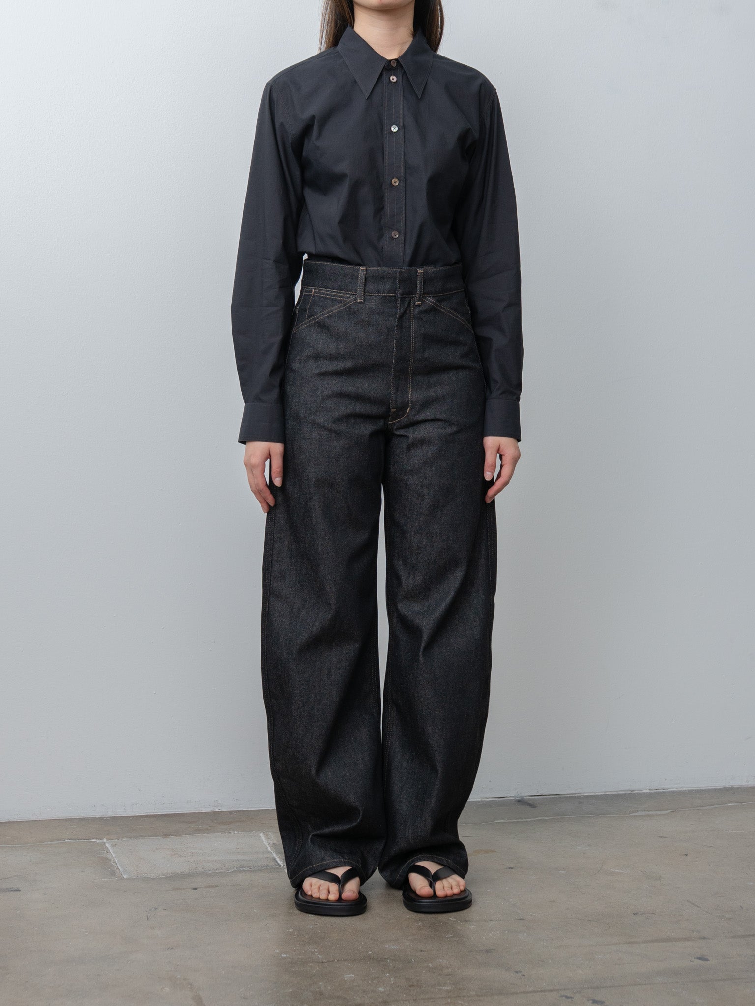Namu Shop - Lemaire Pointed Collar Shirt - Squid Ink