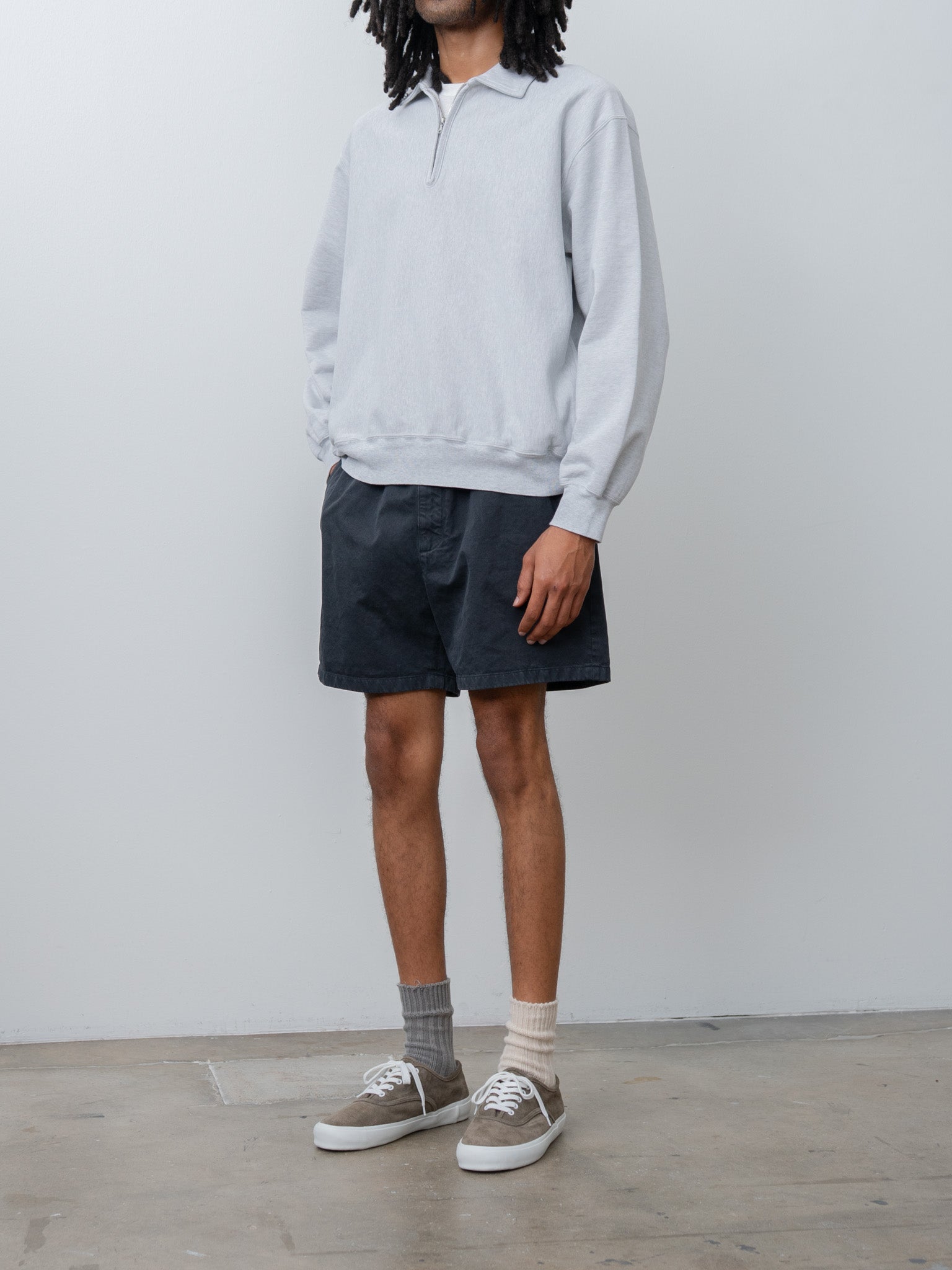 Garment-Dyed Finx Light Chino Shorts - Black