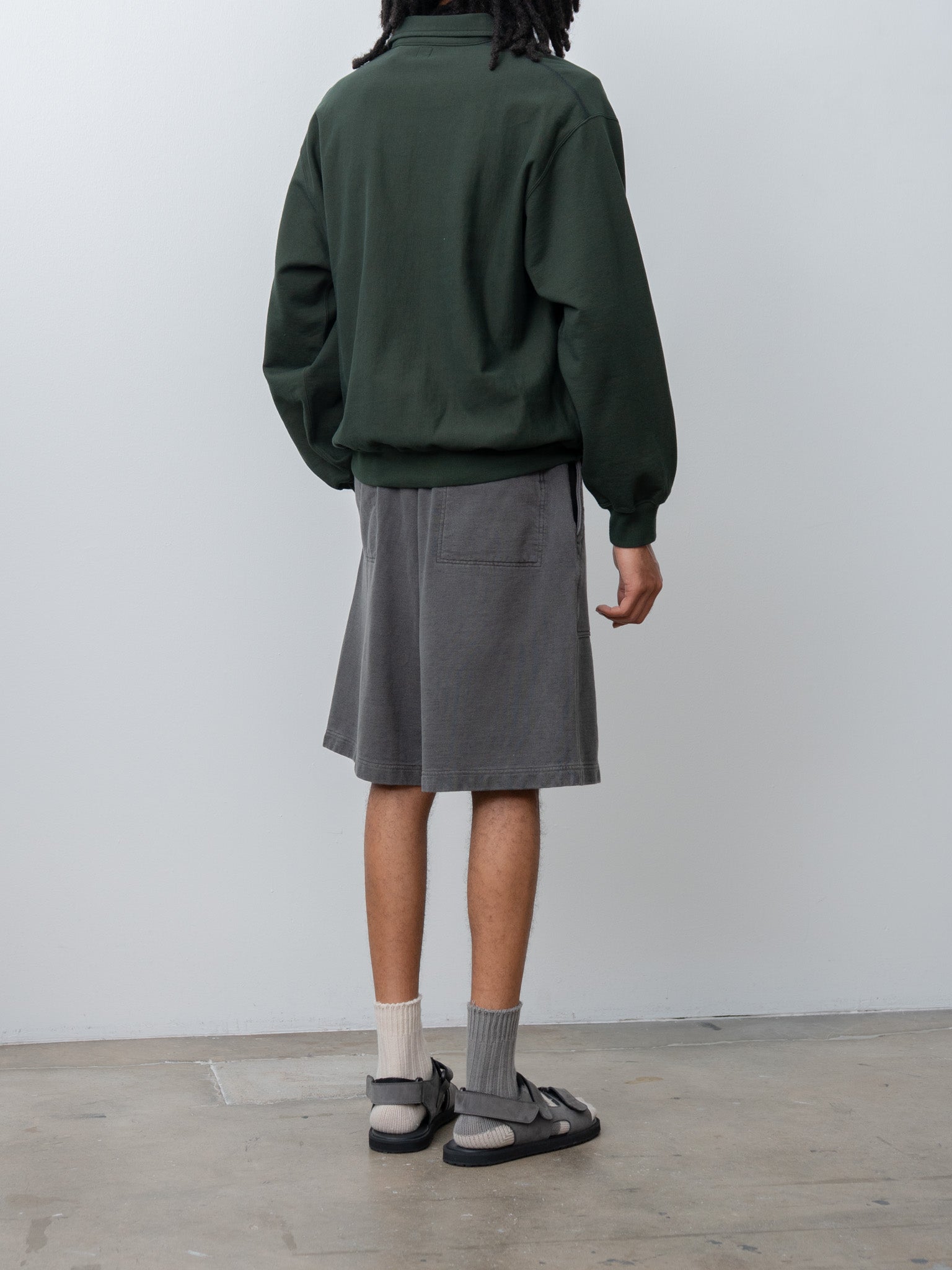 Namu Shop - Blurhms Light Sweat Fatigue Shorts - Black Pigment Over Dye