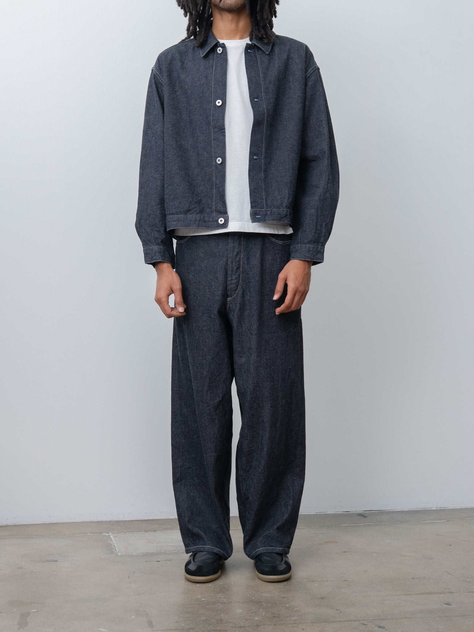 Namu Shop - Blurhms 12.9oz Denim Bias Belted Pants - Indigo