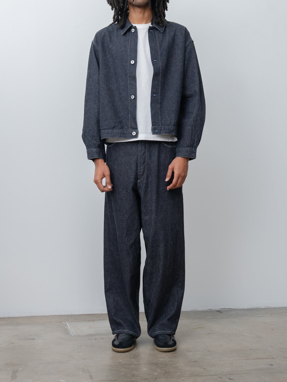 Namu Shop - Blurhms 12.9oz Denim Bias Belted Pants - Indigo