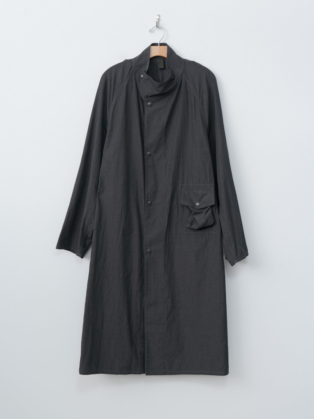 Namu Shop - Blurhms Cotton Linen Desert Storm Coat - Heather Black