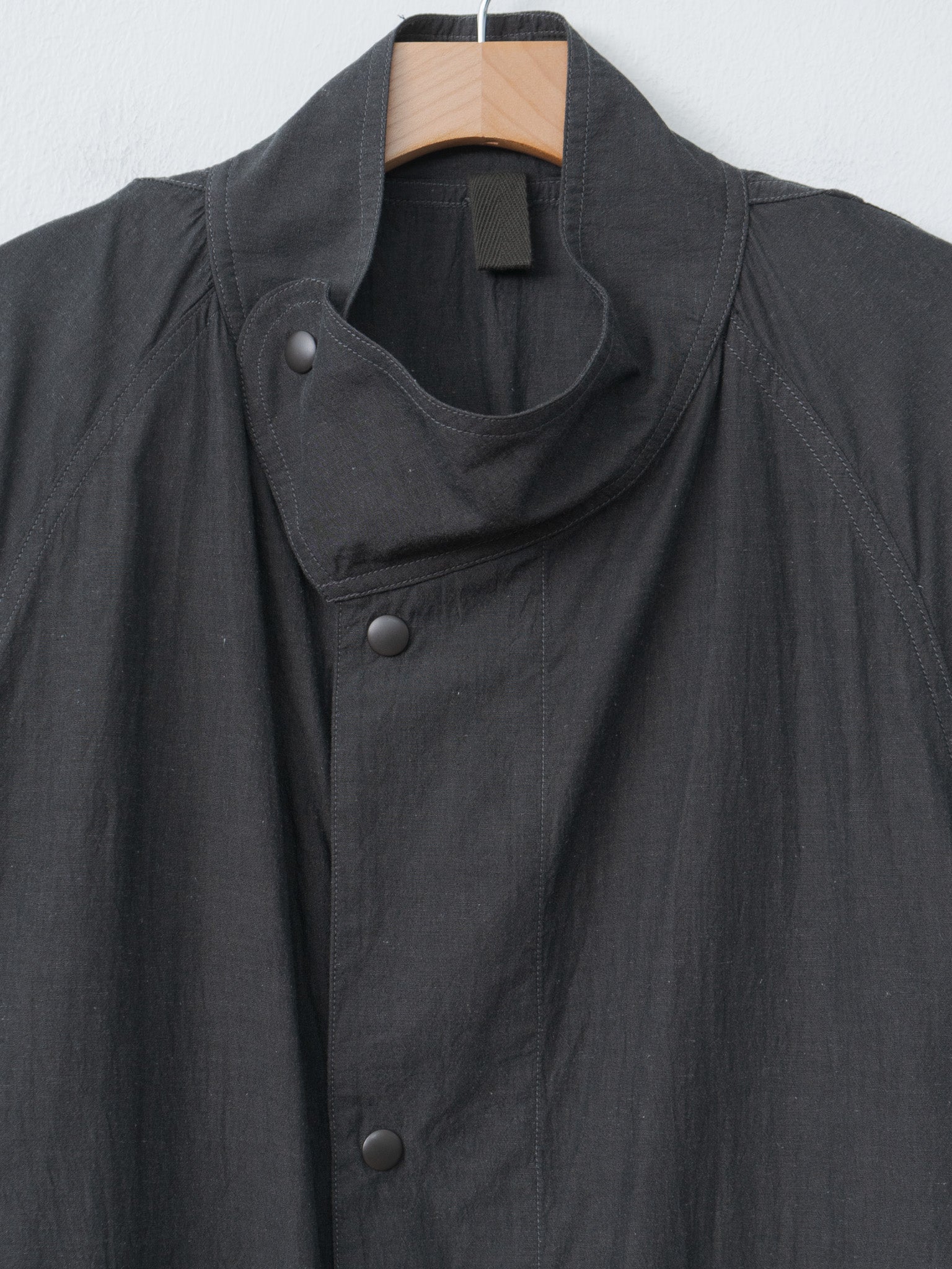 Namu Shop - Blurhms Cotton Linen Desert Storm Coat - Heather Black