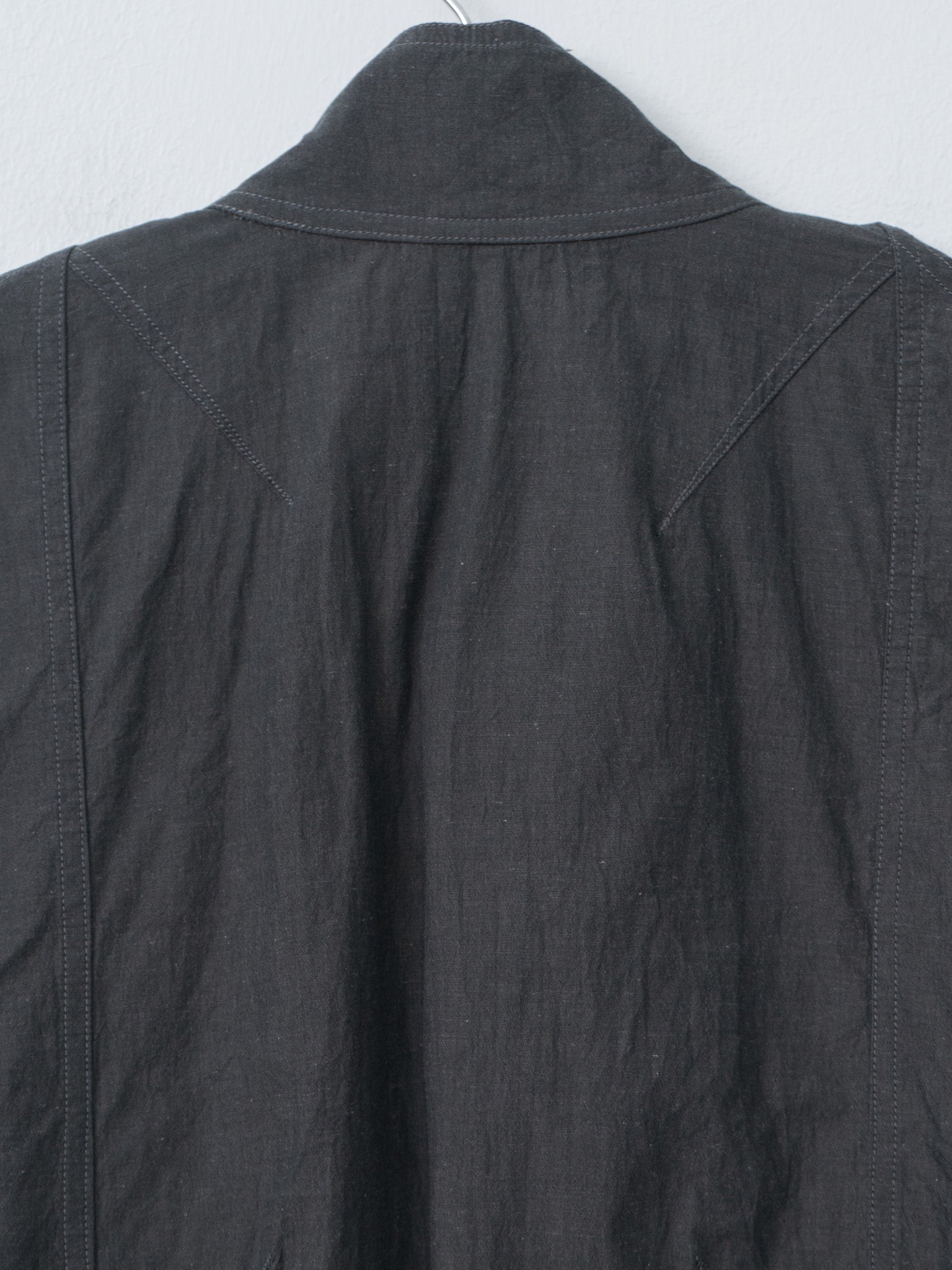 Namu Shop - Blurhms Cotton Linen Desert Storm Coat - Heather Black