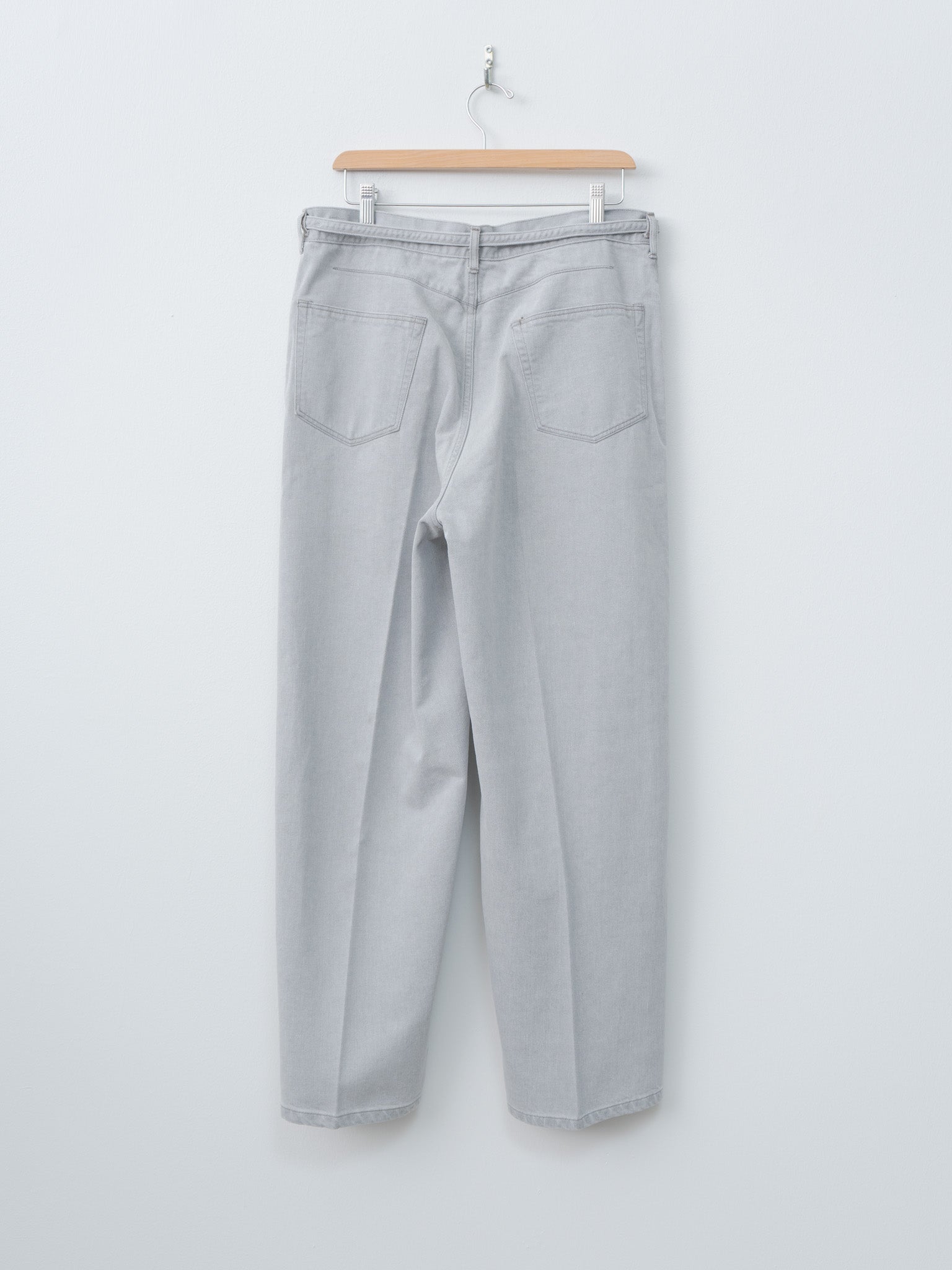 Namu Shop - Blurhms 12.9oz Denim Narrow Belted Pants - Black Super-Bleach