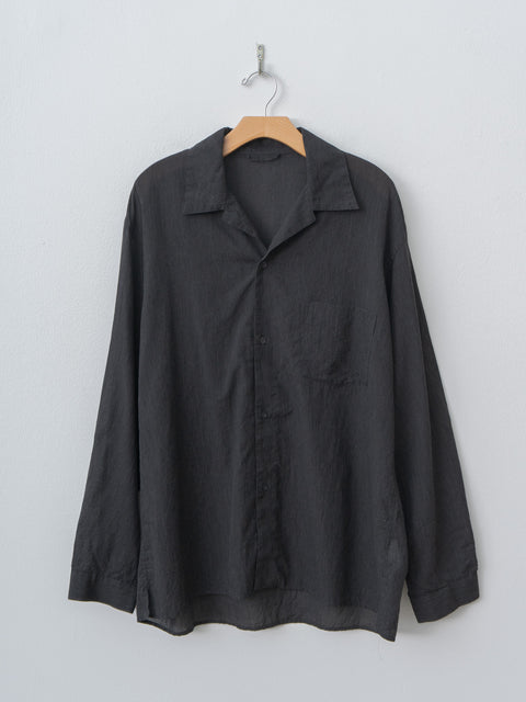 Namu Shop - Blurhms Silk-Co Voile L/S Open Collar Shirt - Heather Charcoal