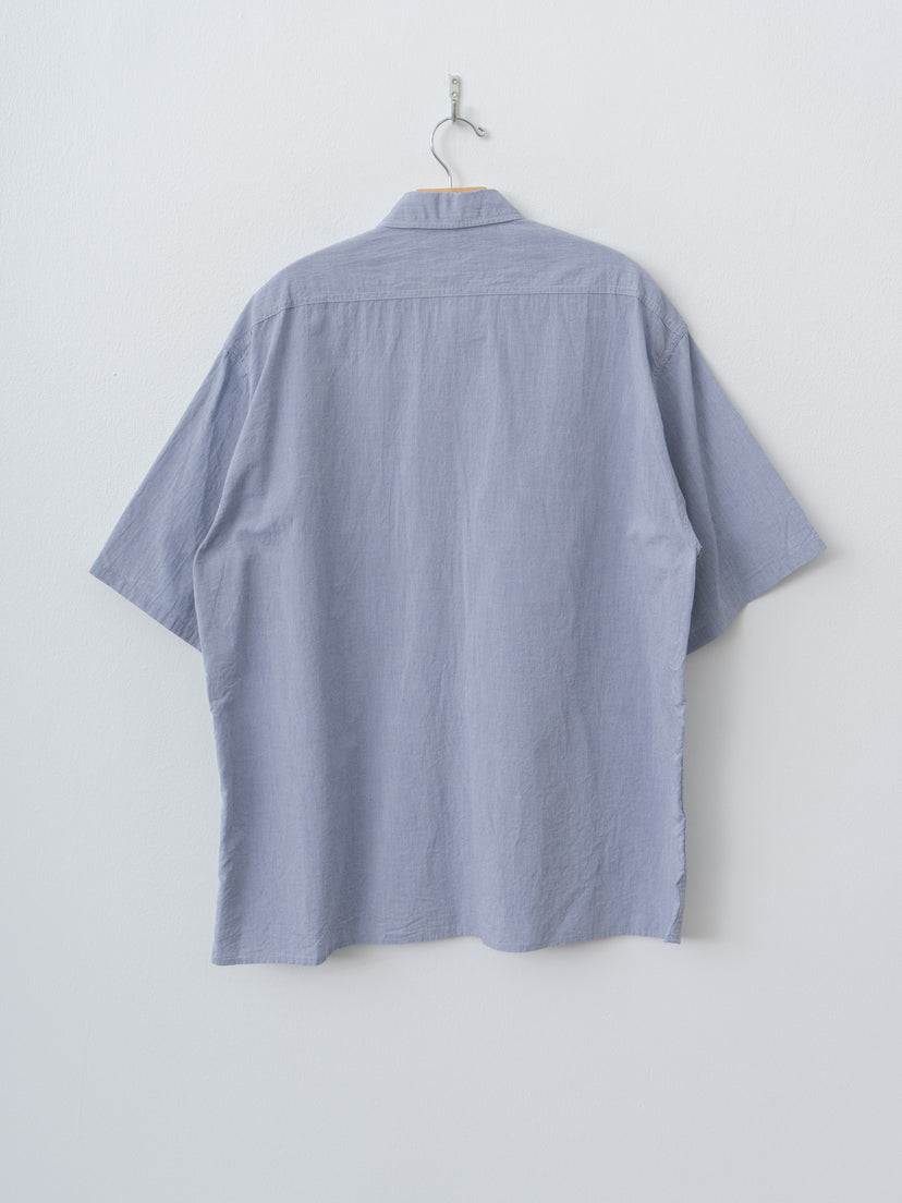 Namu Shop - Blurhms Hard Twist Chambray S/S Work Shirt - Saxe Blue