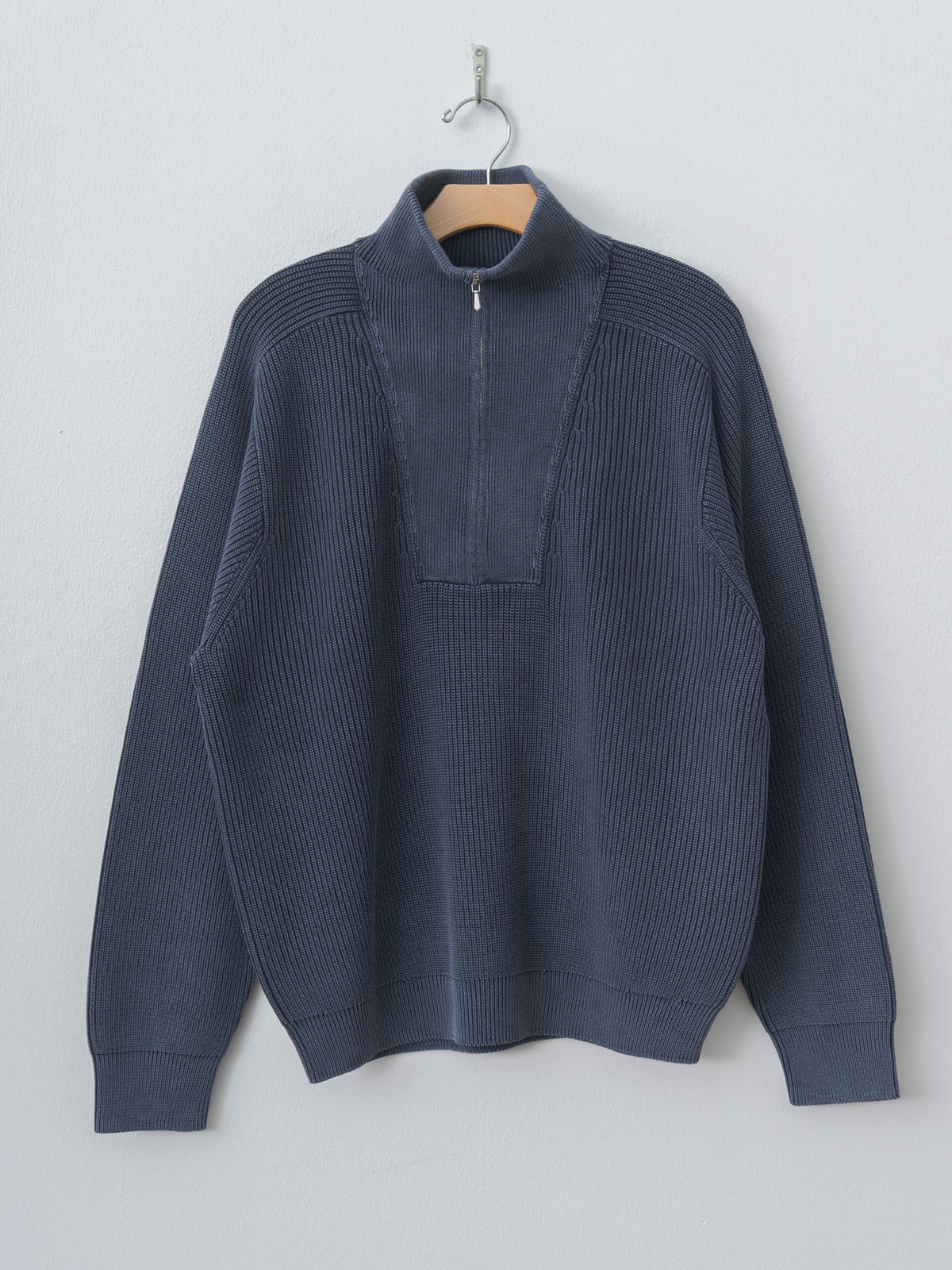 Namu Shop - Yleve Faded Stonewash KN Zip P/O - Faded Navy