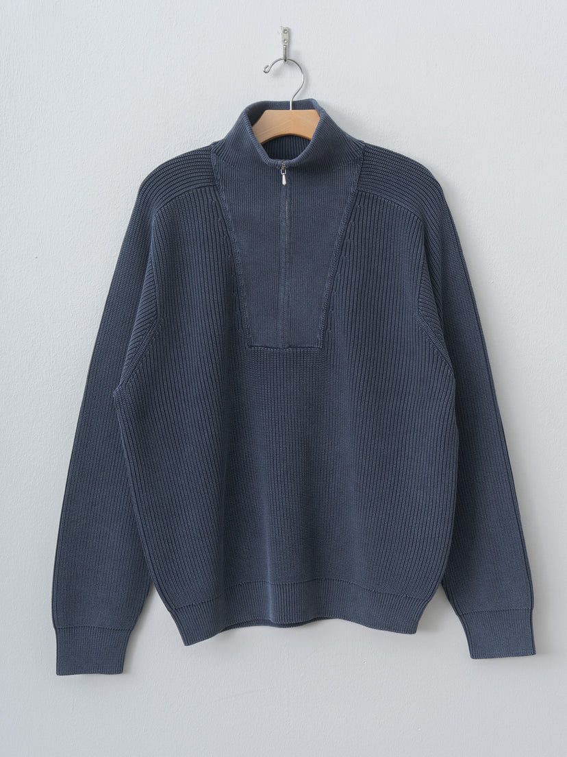 Namu Shop - Yleve Faded Stonewash KN Zip P/O - Faded Navy