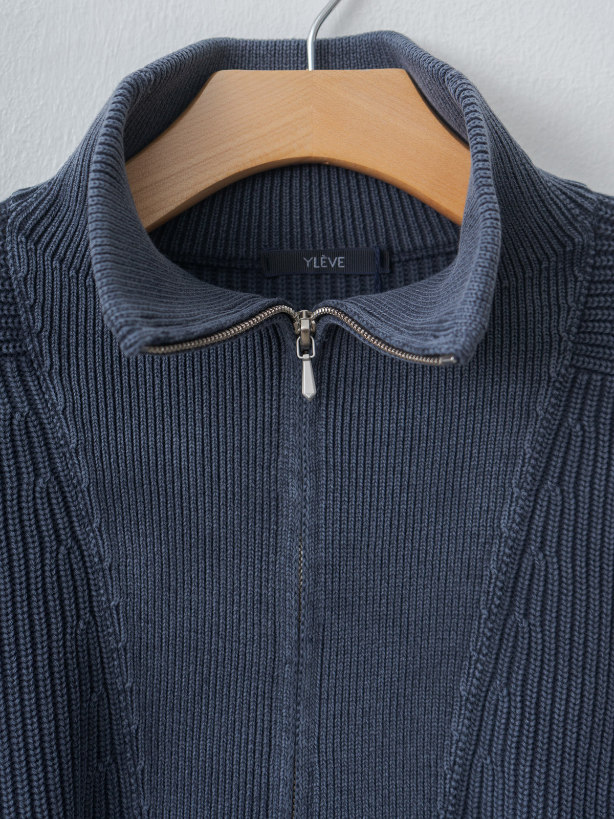 Namu Shop - Yleve Faded Stonewash KN Zip P/O - Faded Navy