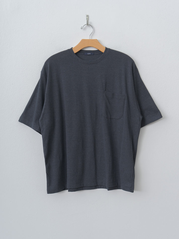 T/C Slub Yarn Jersey Pocket T - Blue Gray