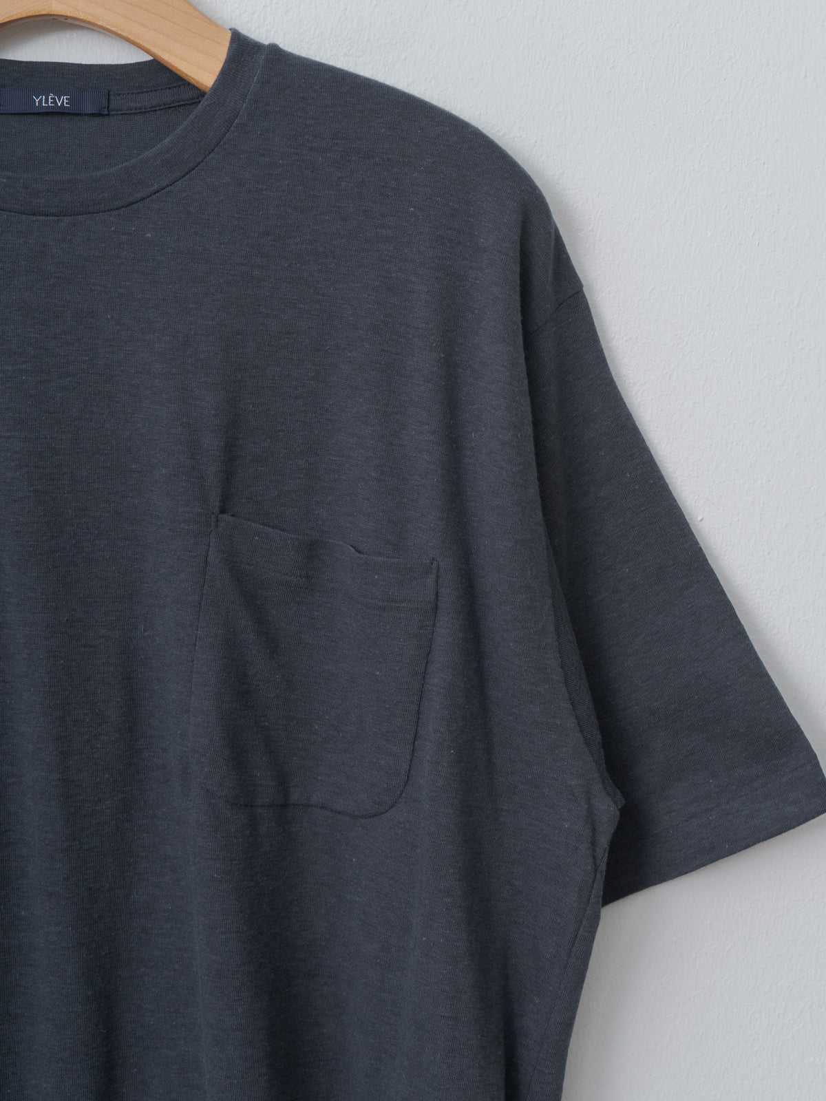 Namu Shop - Yleve T/C Slub Yarn Jersey Pocket T - Blue Grey