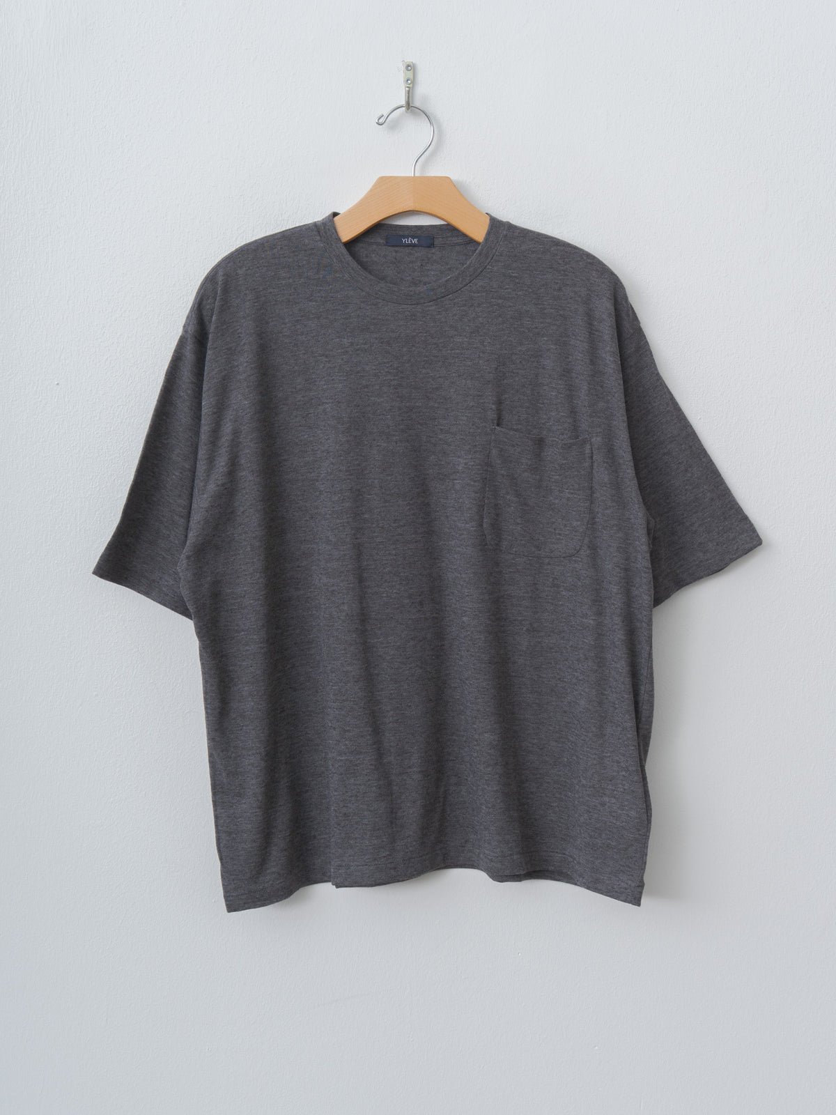 Namu Shop - Yleve T/C Slub Yarn Jersey Pocket T - Charcoal
