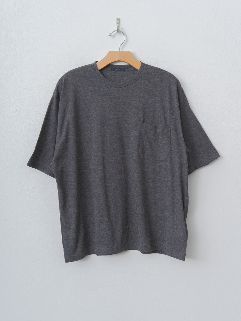 Namu Shop - Yleve T/C Slub Yarn Jersey Pocket T - Charcoal