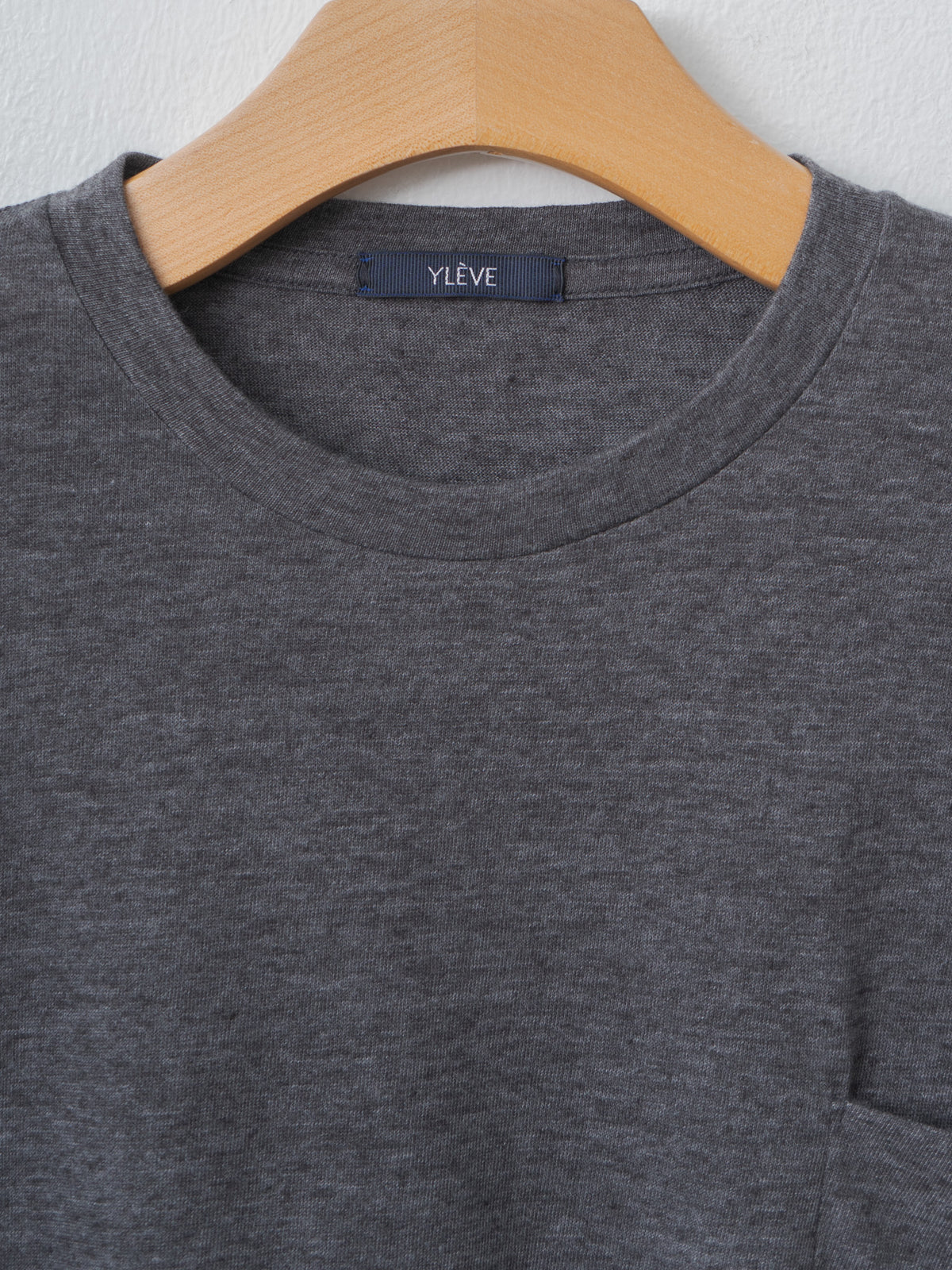 Namu Shop - Yleve T/C Slub Yarn Jersey Pocket T - Charcoal