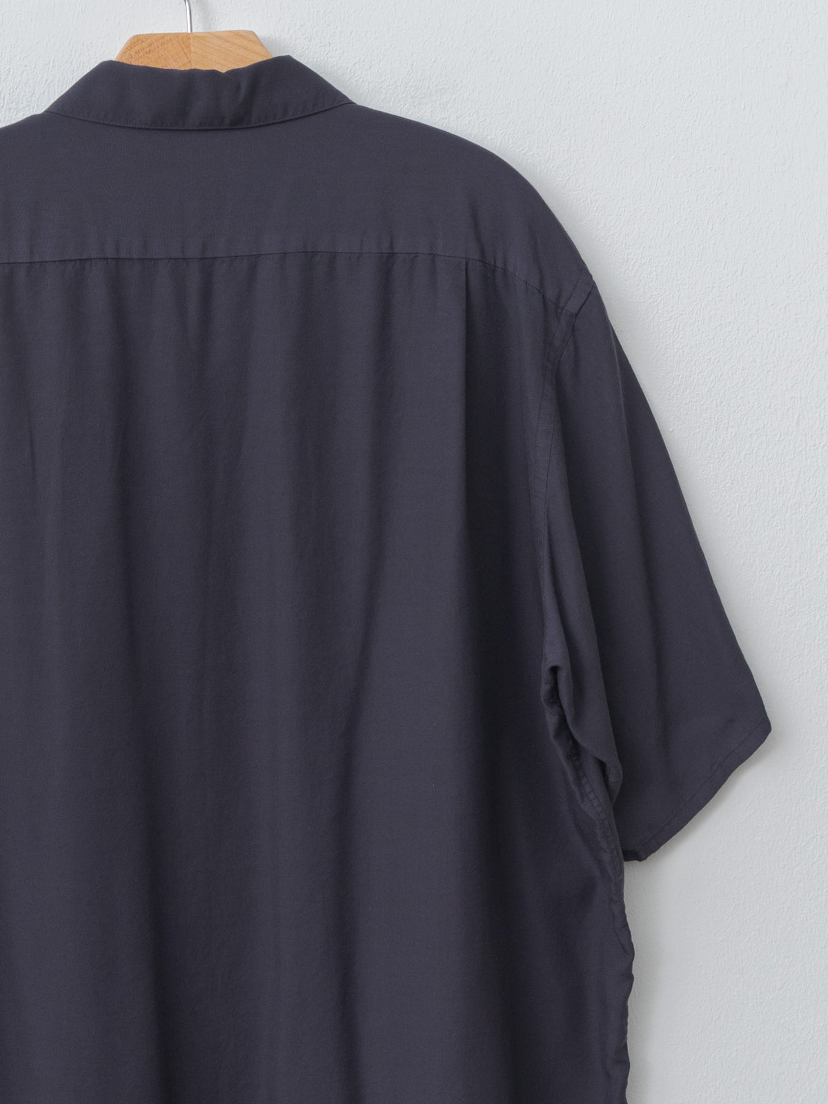 Namu Shop - Y Tencel Poplin Open Collar SH - Navy