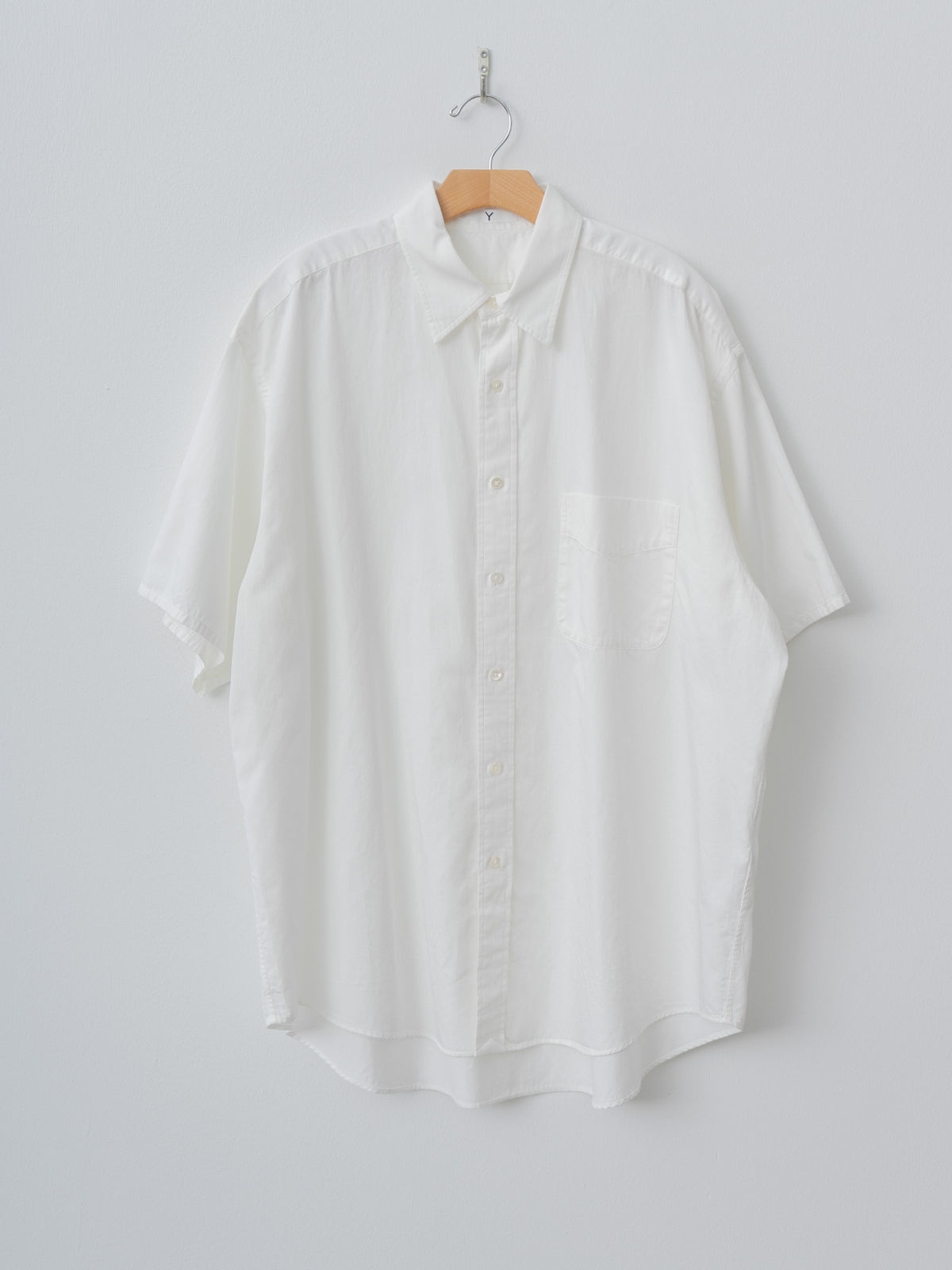 Namu Shop - Y Organic Cotton Washer Satin Short Sleeve SH - White