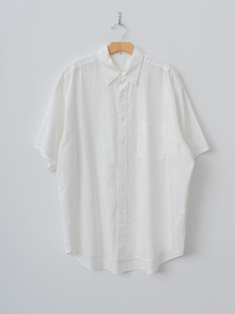 Namu Shop - Y Organic Cotton Washer Satin Short Sleeve SH - White