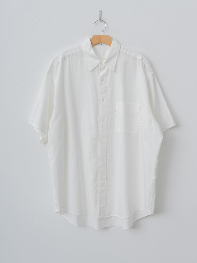 Namu Shop - Y Organic Cotton Washer Satin Short Sleeve SH - White