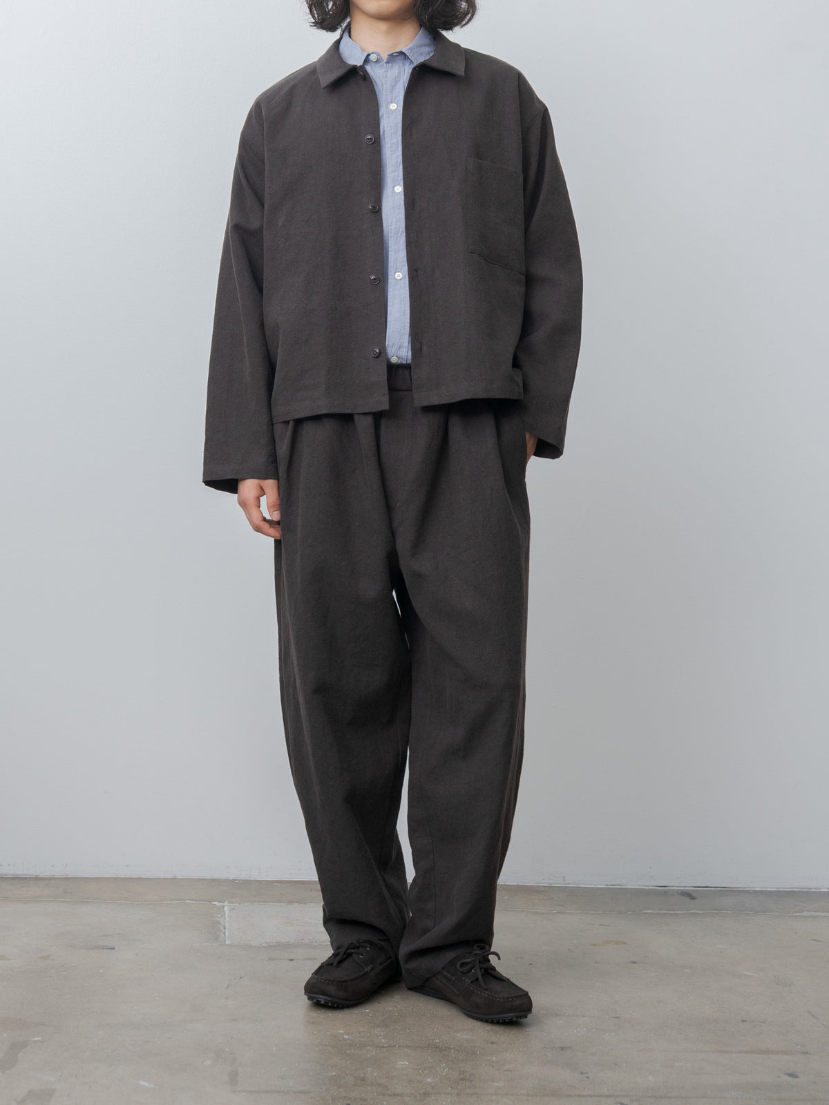 Namu Shop - Blurhms Hard Twist Chambray S/S Work Shirt - Saxe Blue