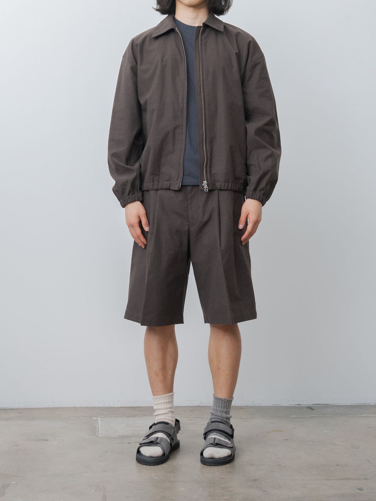 Namu Shop - Yoko Sakamoto Double Pleated Shorts - Brown (L)
