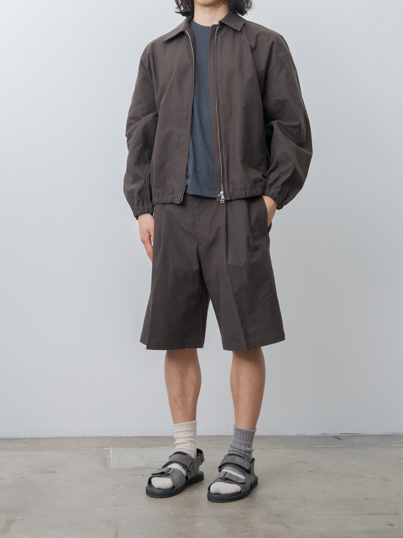 Namu Shop - Yoko Sakamoto Double Pleated Shorts - Brown (L)