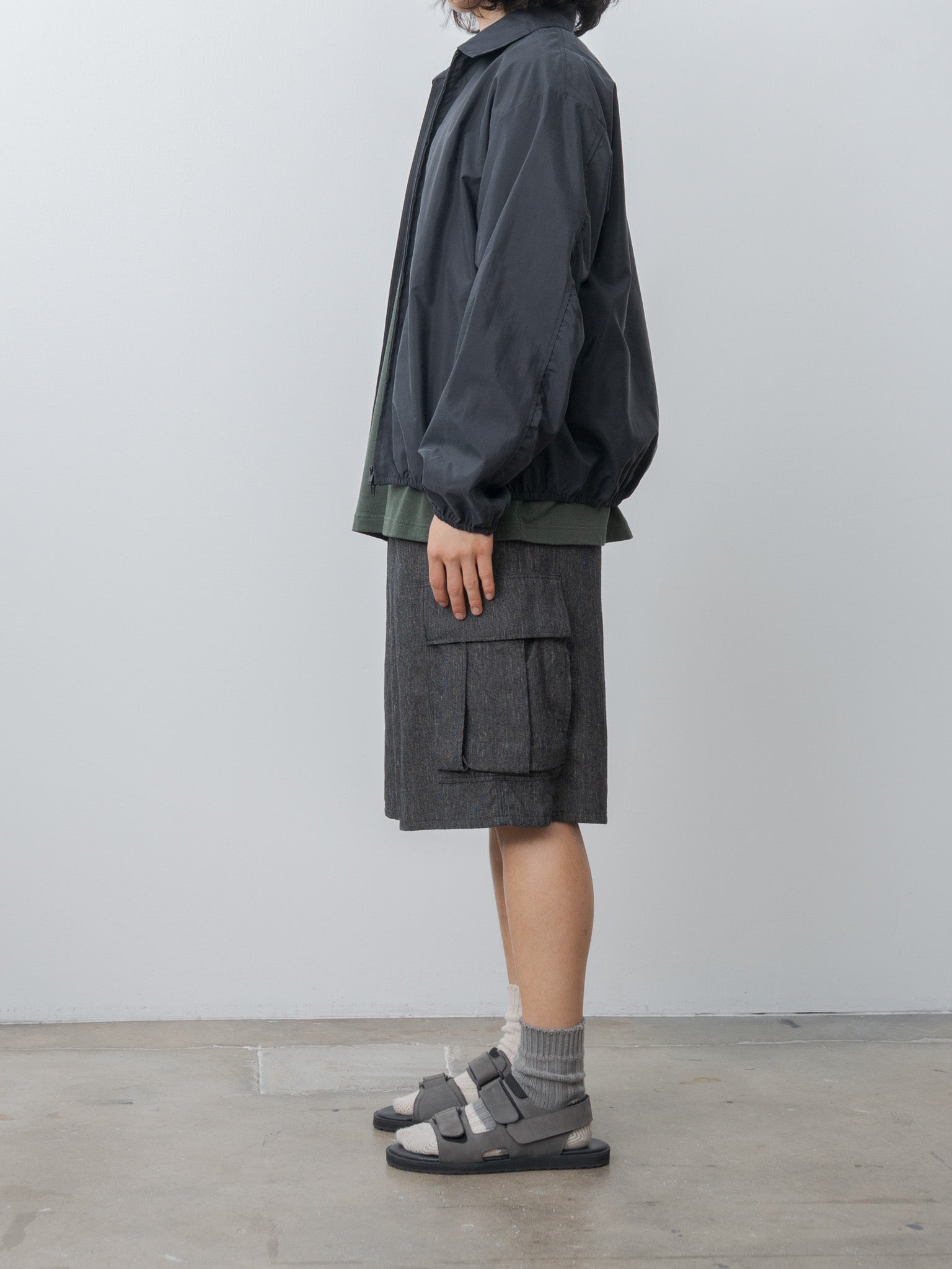 Namu Shop - ssstein Silk Nylon Collared Zip Jacket - Black