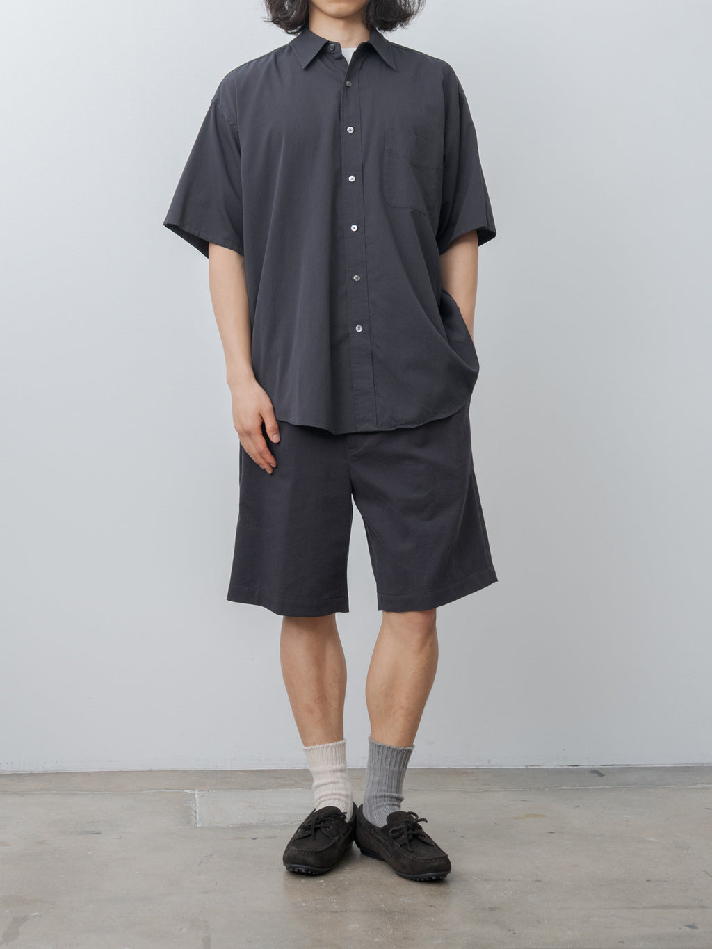 Namu Shop - Y Organic Cotton Tencel Chino Shorts - Navy