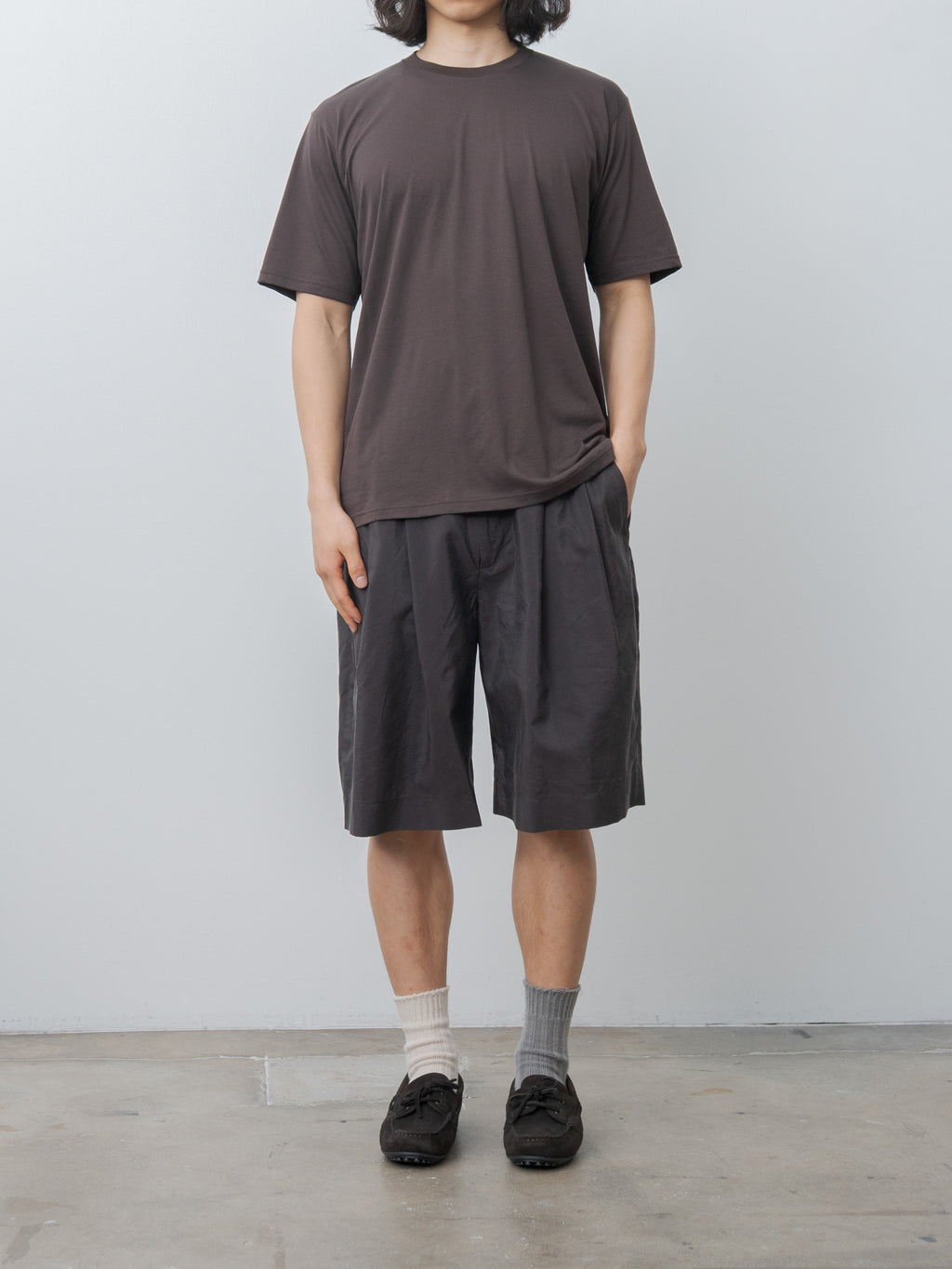Namu Shop - ssstein Suvin Cotton Basic Tee - Dark Brown