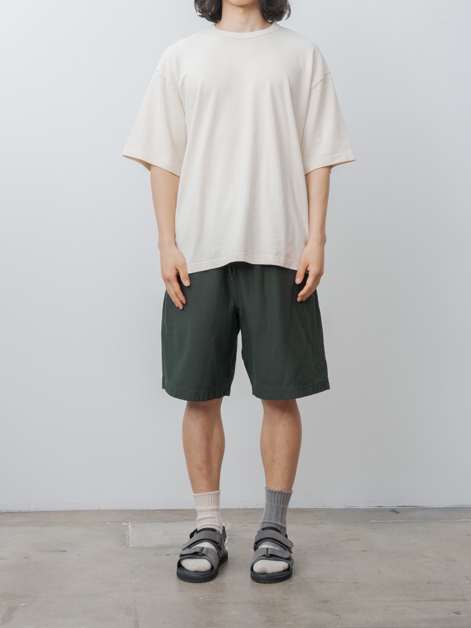 Namu Shop - Blurhms Thin Sweat Shorts - Dark Green