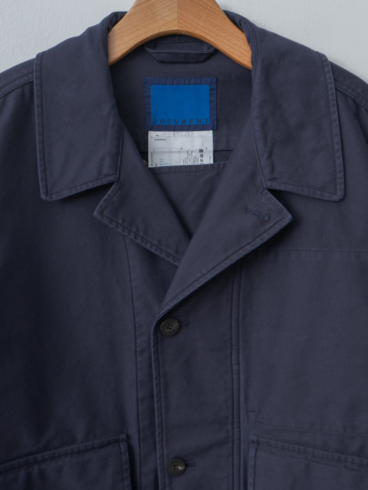 Namu Shop - Document Sulfur-Dyed Back Satin Big Pocket Jacket - Navy