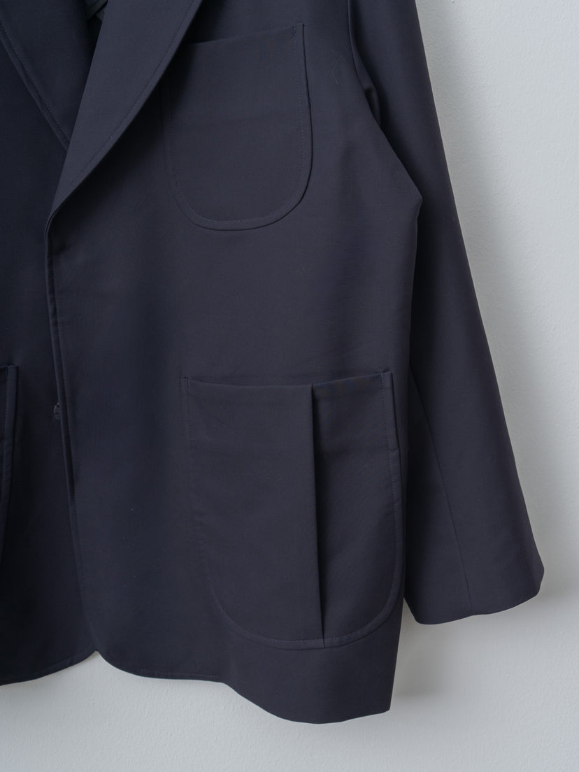 Namu Shop - Document High Density Cotton Oversized Blazer - Navy