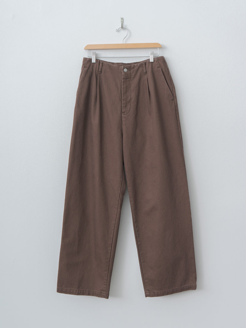 Namu Shop - Yoke 1pleated Wide Tapered Trousers - Brown