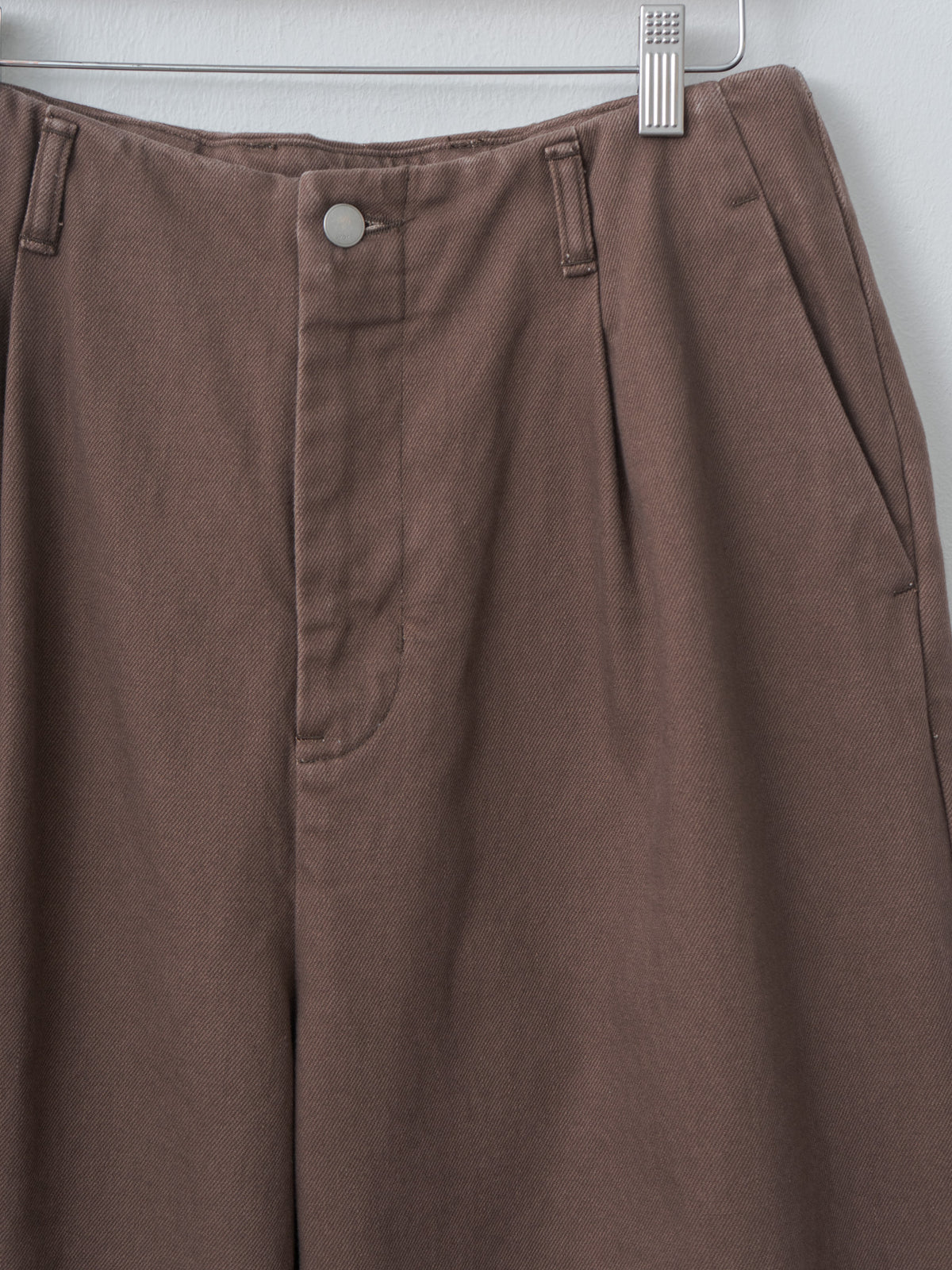 Namu Shop - Yoke 1pleated Wide Tapered Trousers - Brown