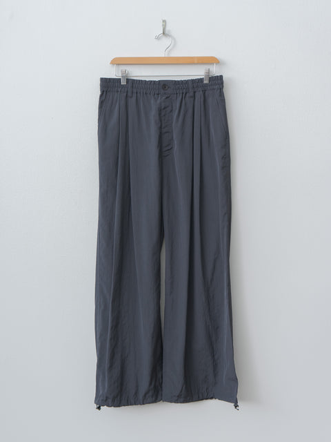 Namu Shop - Yoke Silk Nylon 2Pleated Easy Pants - Dusty Navy