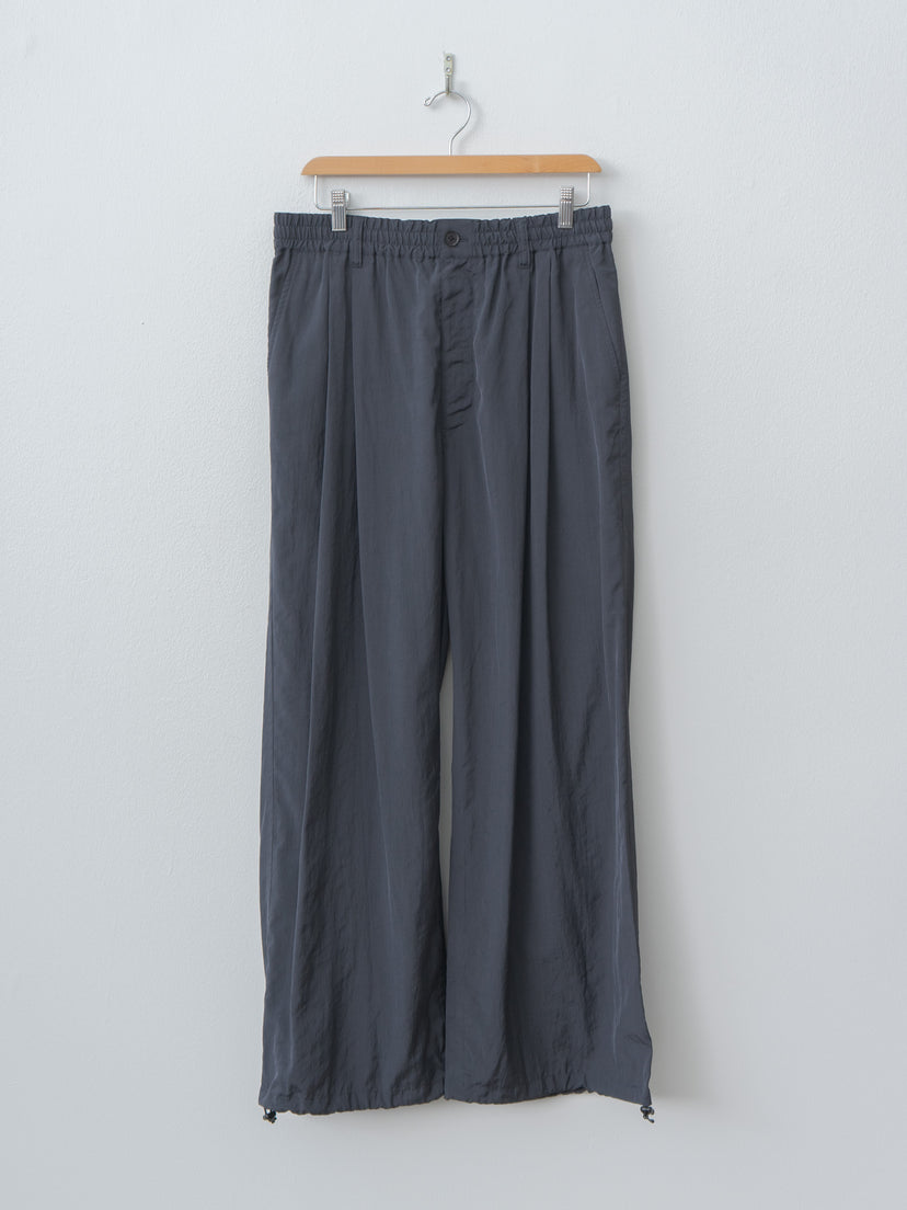 Namu Shop - Yoke Silk Nylon 2Pleated Easy Pants - Dusty Navy