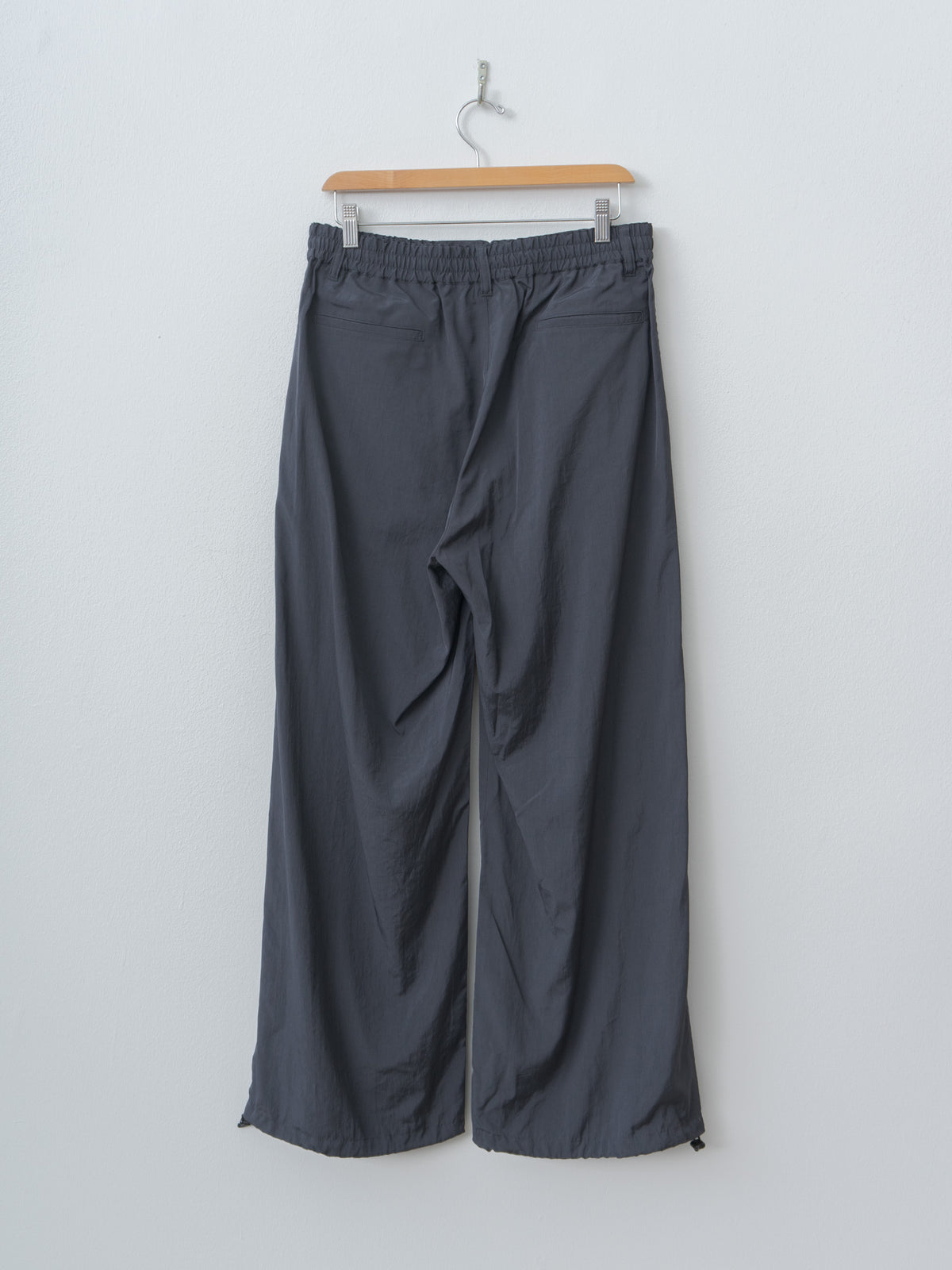 Namu Shop - Yoke Silk Nylon 2Pleated Easy Pants - Dusty Navy
