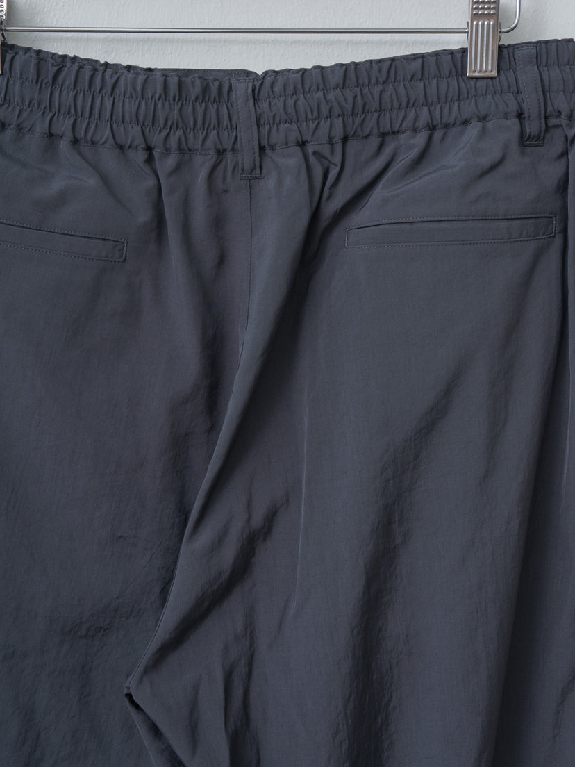 Namu Shop - Yoke Silk Nylon 2Pleated Easy Pants - Dusty Navy