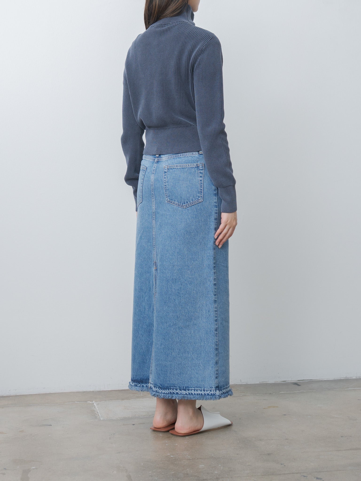 Namu Shop - Yleve Faded Stonewash KN Zip P/O - Faded Navy
