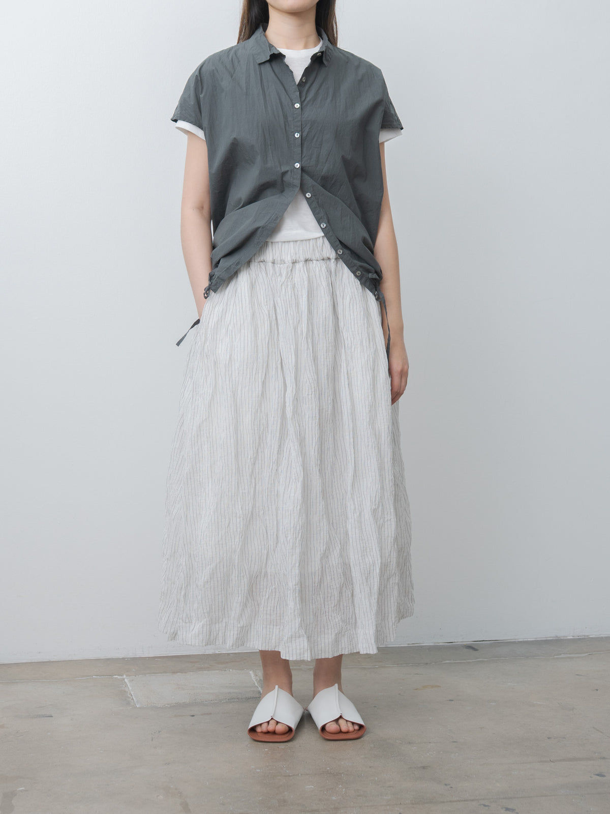 Namu Shop - Album di Famiglia Short Sleeveless Shirt TC - Thyme