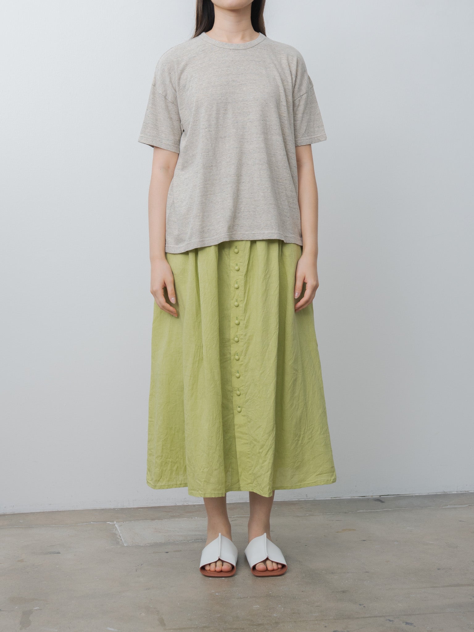 Namu Shop - Ichi Antiquites French Linen Skirt - Pistachio